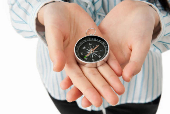 Professional holding a compass representing Sarden Learning expert facilitators guiding your training direction